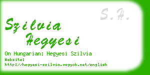 szilvia hegyesi business card